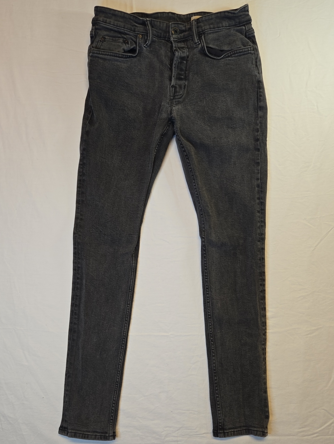 All Saints Rex Charcoal Black Wash Slim Tapered Fit Denim Jeans